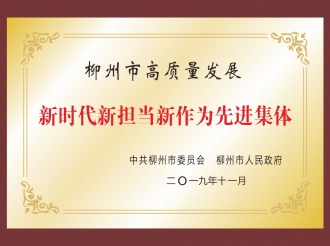 2019年柳州高质量发展 新时代新担当新作为先进集体