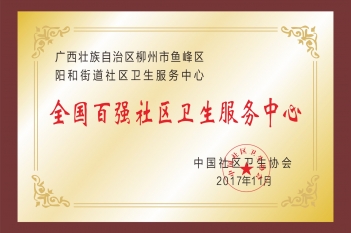 2017年全国百强社区卫生服务中心